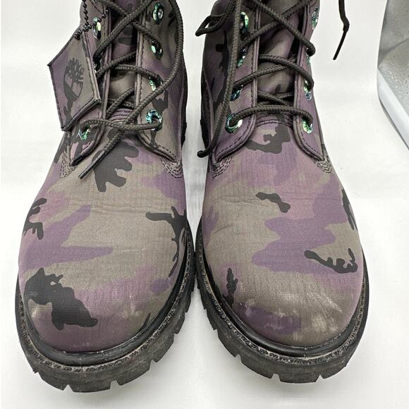 Timberland 6” Premium Anti-Fatigue Camo Boots A25E3 Women’s Sz 7 NWOT Purple - Picture 5 of 14